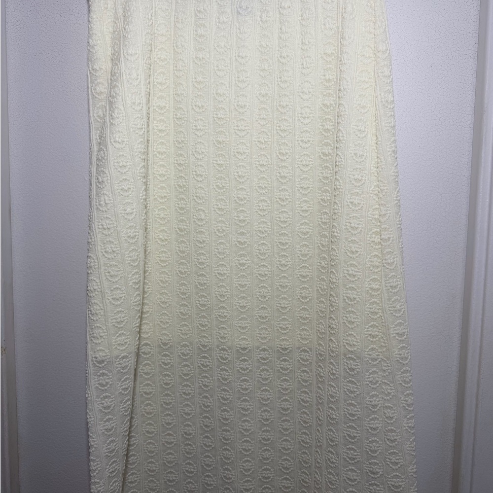SHEIN Ivory Textured Maxi Skirt